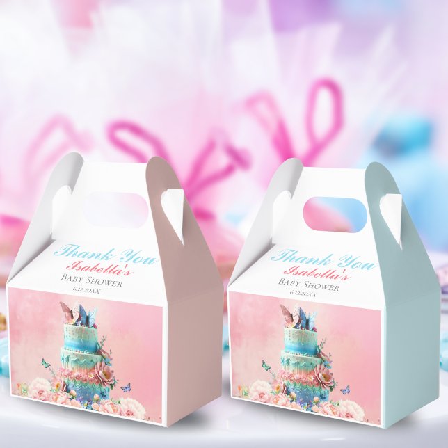Thank You Beautiful Butterflies Twins Baby Shower Favour Box (Creator Uploaded)