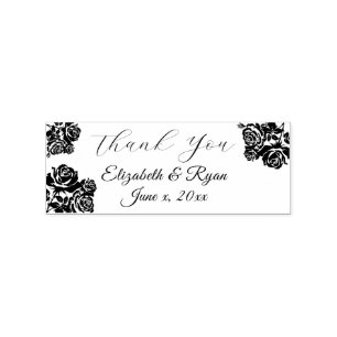 Thank You Beautiful Roses Personalised Rubber Stamp
