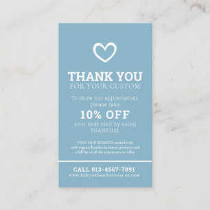 Thank you beauty health photo promo repeat custom business card