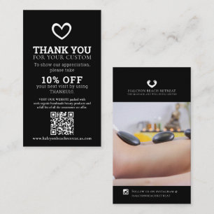 Thank you beauty health photo promo repeat custom  business card