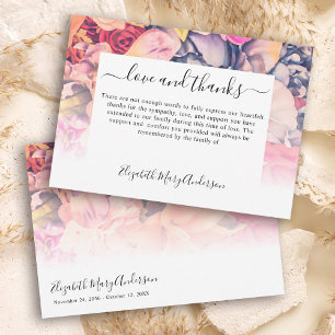 Thank You Bereavement Bright Floral Memorial Card