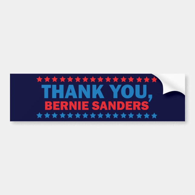 Thank you, Bernie Sanders Bumper Sticker (Front)