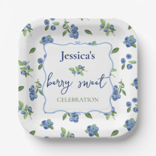 Thank you Berry blueberry Paper Plate