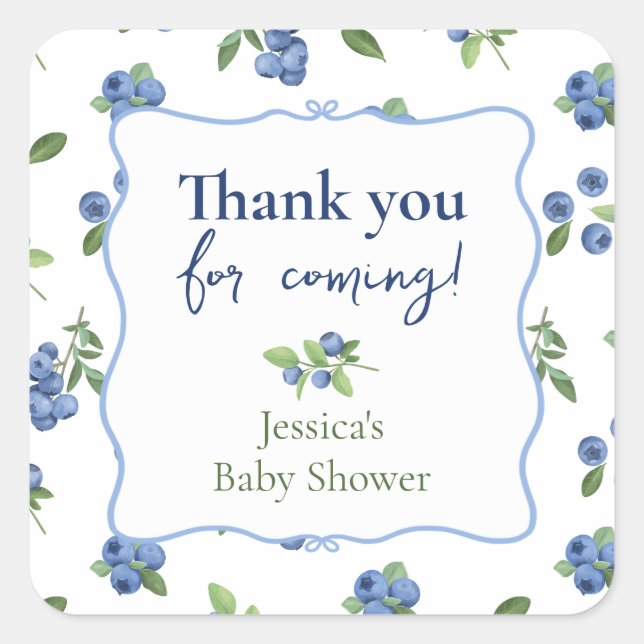 Thank you Berry blueberry  Square Sticker (Front)