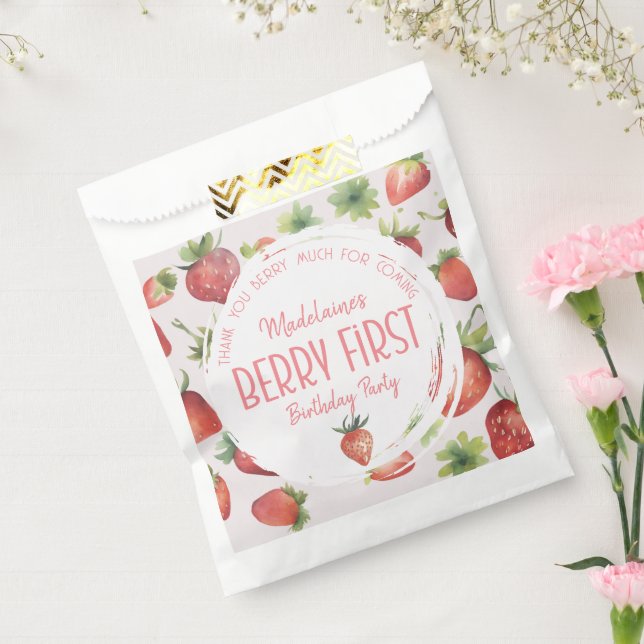 Thank You Berry Much 1st Berry First Birthday Favour Bags (Sealed)