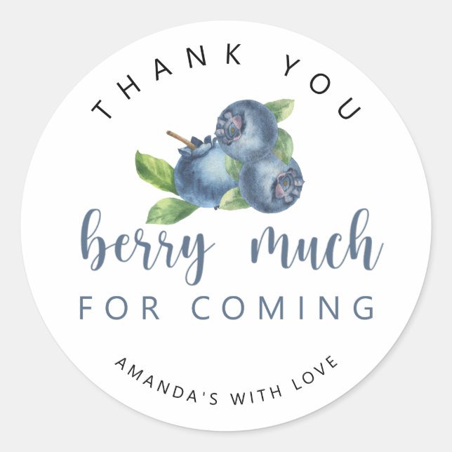 Thank you berry much  classic round sticker (Front)