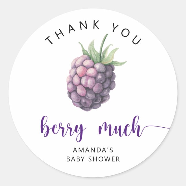 Thank you berry much  classic round sticker (Front)