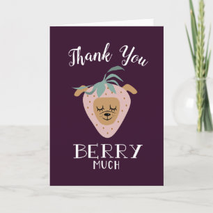 Thank You BERRY Much Cute Strawberry Dog Pun Card