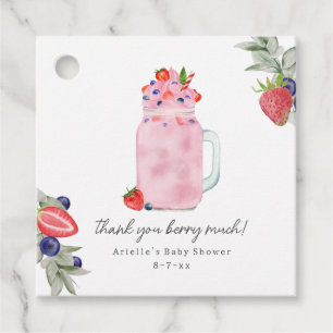 Thank You Berry Much Fruit Smoothie Baby Shower Favour Tags
