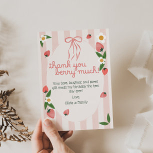 Thank You Berry Much Strawberry Birthday Card