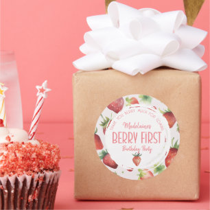 Thank You Berry Much Strawberry Classic Round Sticker