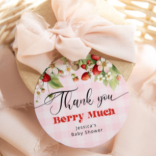 Thank you berry much Strawberry thank you Classic Round Sticker
