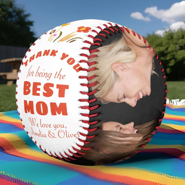 Thank you Best Mum Flower Mother`s Day Photo Softball (Creator Uploaded)