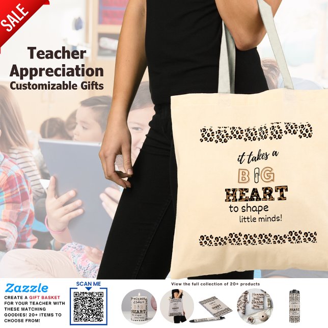 Thank You Best Teacher Custom Quotes Leopard Print Tote Bag (Creator Uploaded)