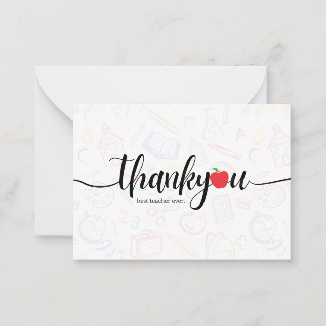 Thank You Best Teacher Ever Card (Front)