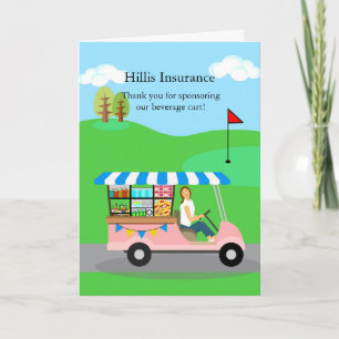Thank You Beverage Cart Sponsor Golf Course Card