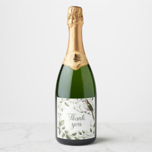 Thank You Bird & Leaves Botanical Sparkling Wine Label
