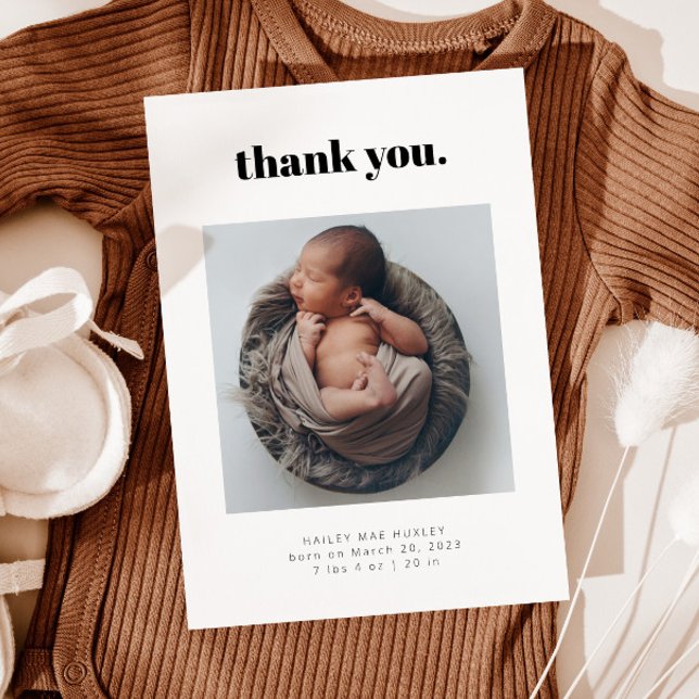 Thank You Birth Announcement Card (Creator Uploaded)