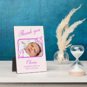 Thank you Birth Announcement photo Plaque