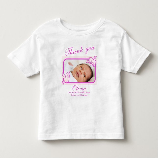 Thank you Birth Announcement photo Toddler T-Shirt (Front)