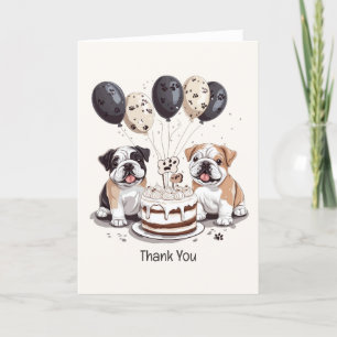 Thank You Birthday English Bulldogs Card