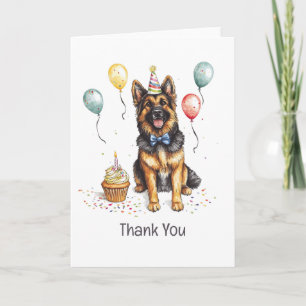 Thank You Birthday German Shepherd Dog Card