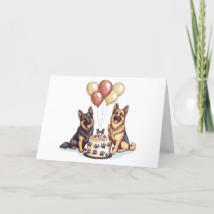 Thank You Birthday German Shepherd Dogs Card