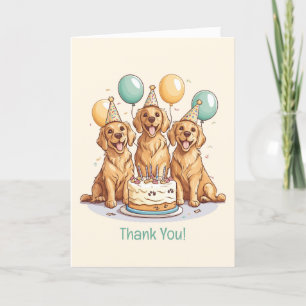 Thank You Birthday Golden Retriever Dogs Card