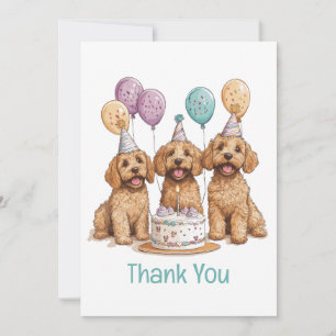 Thank You Birthday Goldendoodle Dogs Birthday Cake