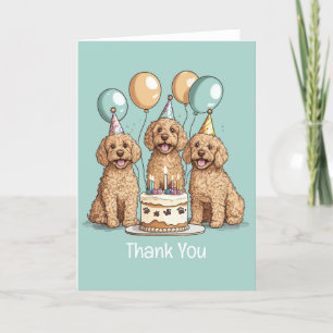 Thank You Birthday Goldendoodle Dogs Card