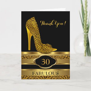 Thank You Birthday Party Celebration Leopard 2 Card