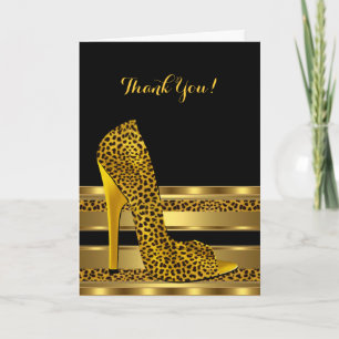 Thank You Birthday Party Celebration Leopard 3 Card
