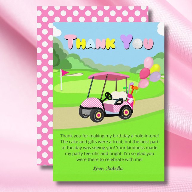 Thank You Birthday Polka Dot Pink Girly Golf  (Creator Uploaded)