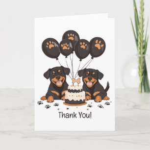 Thank You Birthday Rottweiler Dogs Card
