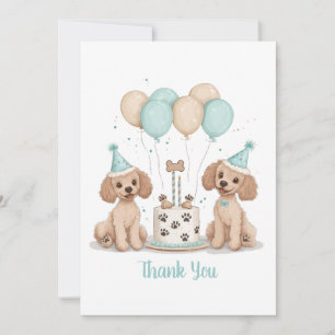 Thank You Birthday Standard Poodle Dogs Card