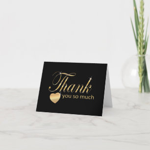 Thank You - Black and Gold Script Card