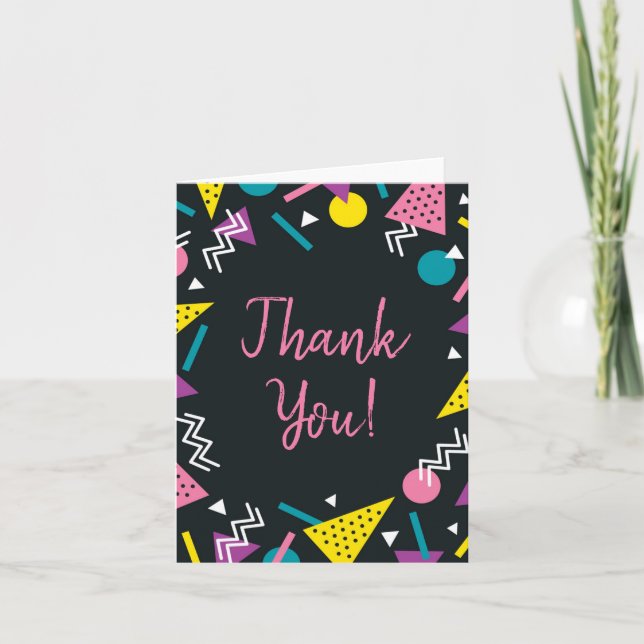 Thank You Black and Retro Card (Front)