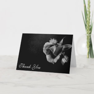 Thank You Black and White Rose Card