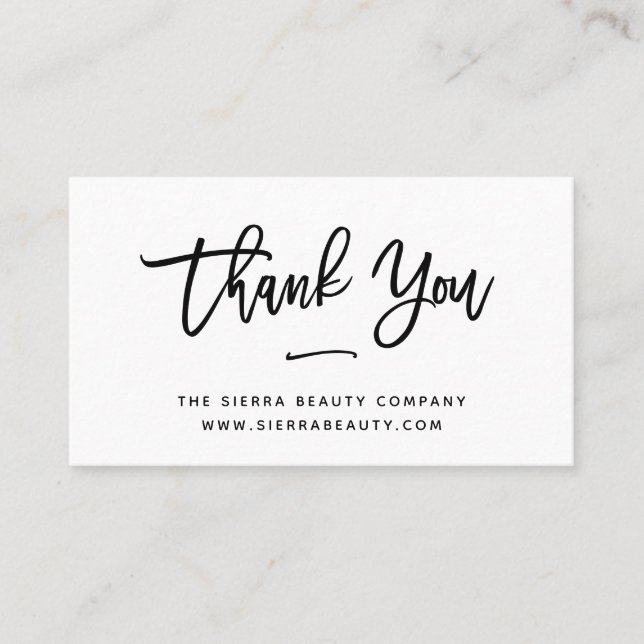 Thank You | Black and White Small Business Card (Front)