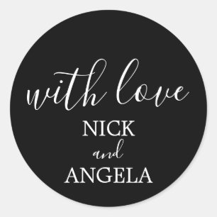 Thank you Black and White With Love Sticker