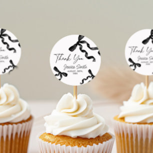 Thank You Black Bow Sticker