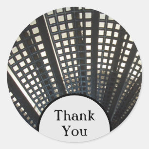 Thank You Black Business Professional Appreciation Classic Round Sticker