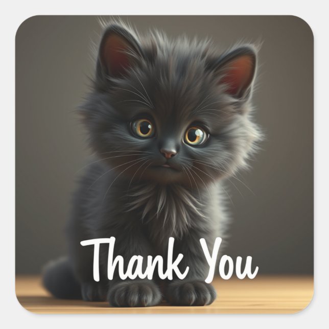 Thank you Black Cat Stickers (Front)