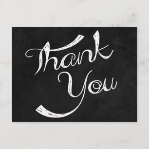 Thank You Black Chalkboard Blank Greeting Postcard