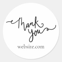 Thank You Black Cursive Calligraphy Shop