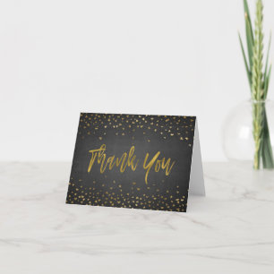 Thank You Black & Gold Foil Hearts Confetti