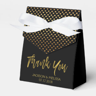 Thank You Black & Gold Foil with Hearts Favour Box