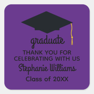 Thank You Black Graduation Cap #1 Stickers