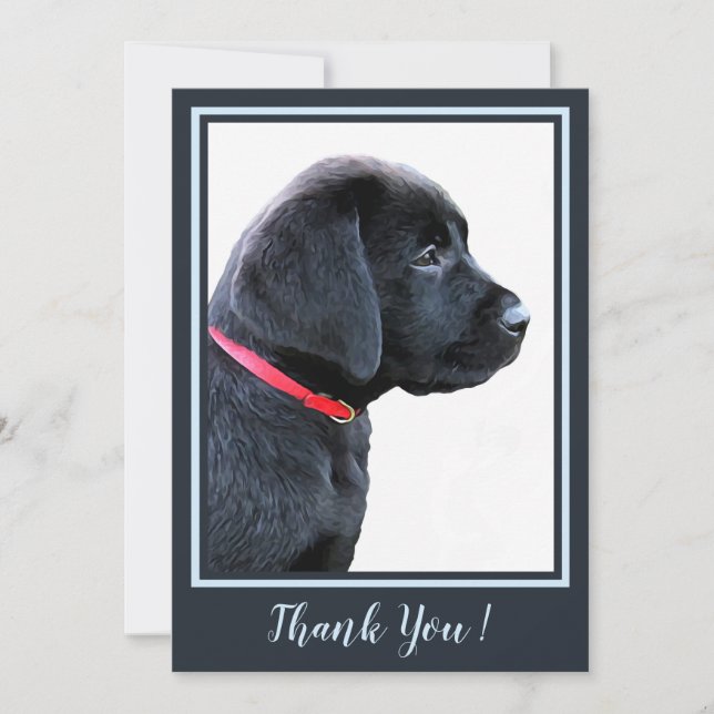 Thank You Black Labrador Puppy - Modern Cute Dog (Front)