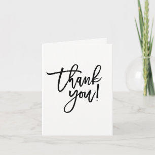 THANK YOU Black Modern Script Chic Thank You Card